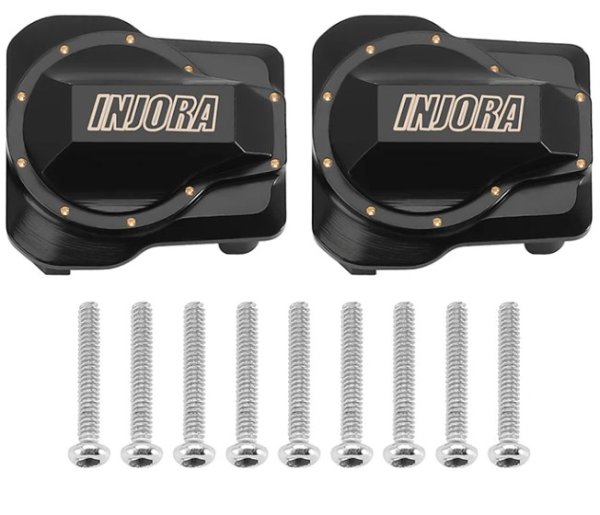 画像1: INJORA 9g/pcs ブラックコーティング 真鍮製 フロント・リア デフカバー 1/18 TRX4M(4M-62) 4M-62BK (1)