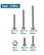 画像2: M2.5  六角穴 ネジ 210個セット 六角ボルト ナット 304ステンレス シルバー 専用ケース付き (2)