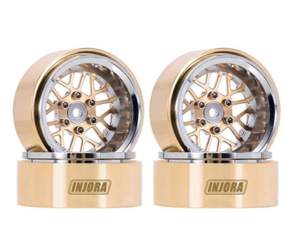 画像1: INJORA 1.3インチ ModuWheel 真鍮＆アルミビードロック - 4.05mm オフセットホイール マイクロクローラー用 YQW-MW1308SR (1)