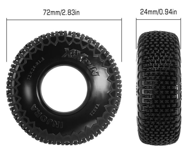 画像2: INJORA 1.3インチ 72*24mm XHX ピンタイヤ(T1321) YQT-1321 (2)