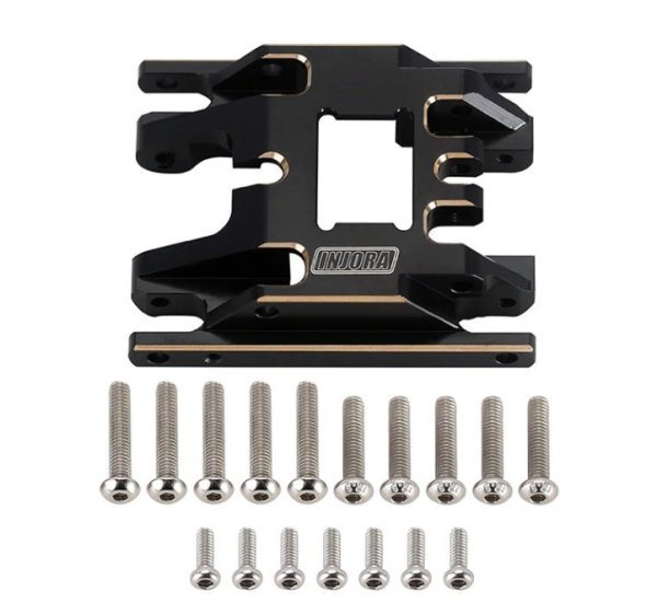 画像1: INJORA 53g/pcs 真鍮製スキッドプレートトランスミッションマウント 1/18 TRX4M(4M-67)用 4M-67BK (1)