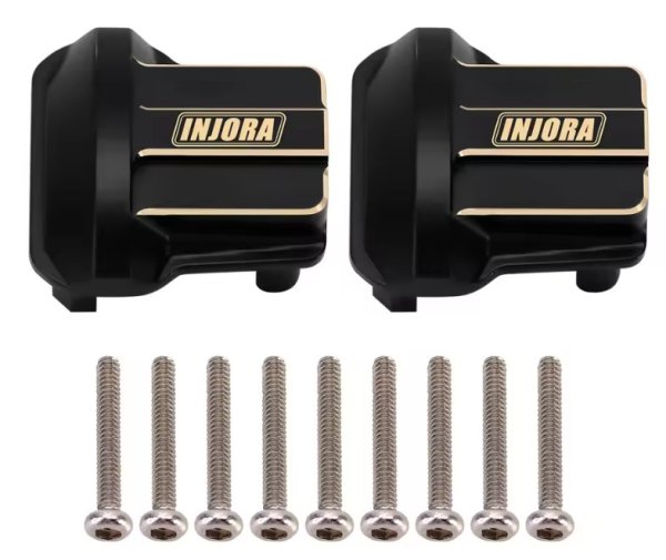 画像1: INJORA 2PCS 11g/pcs 真鍮製 フロント リア デフカバー 1/18 TRX4M 前後軸 FB4_4M-01BK (1)