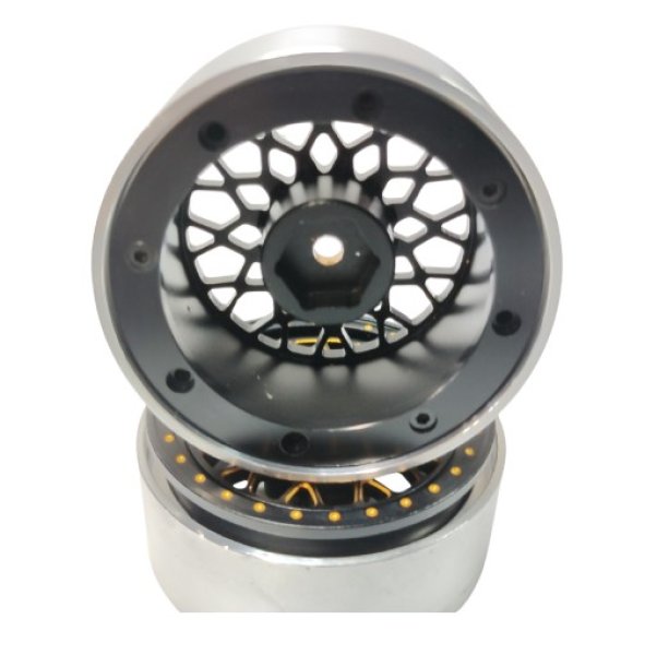 画像2: 1/10RC　1.9inビードロックホイール　BK/GD (2)