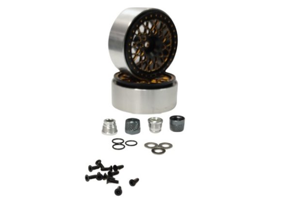 画像3: 1/10RC　1.9inビードロックホイール　BK/GD (3)