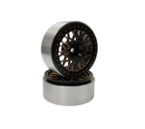 画像1: 1/10RC　1.9inビードロックホイール　BK/GD (1)