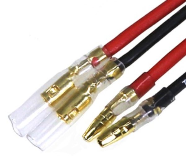 画像2: 軽量ゴールドコネクター・16Gコード付90mm(オス/メス 1ペア) 027U-16SET  (2)