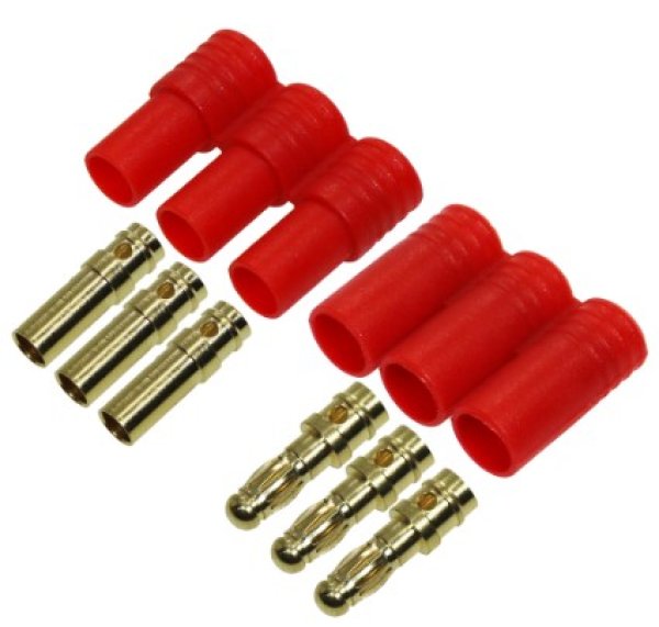 画像1: ブラシレスモーター接続コネクター 3.5mm オス3/メス3 1セット ハウジング付 3364U (1)