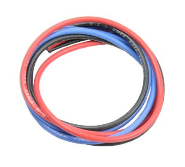 画像1: シリコン銀コードセット・12G［ゲ－ジ］(赤、黒、青 各60cm) 980U (1)