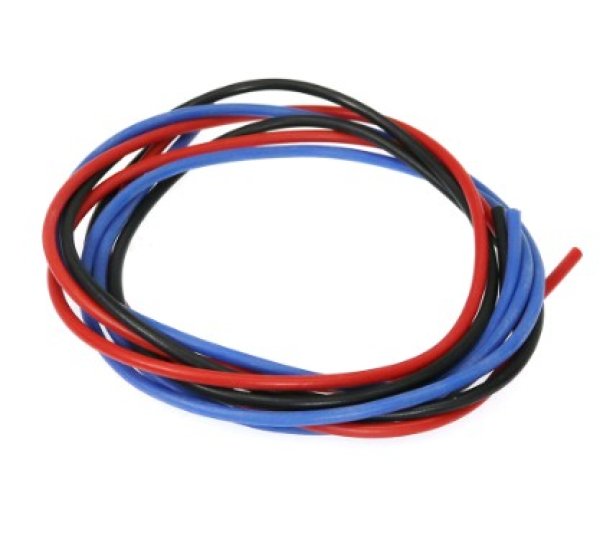 画像1: シリコン銀コードセット・18G［ゲ－ジ］(赤、黒、青 各60cm) 2263 (1)