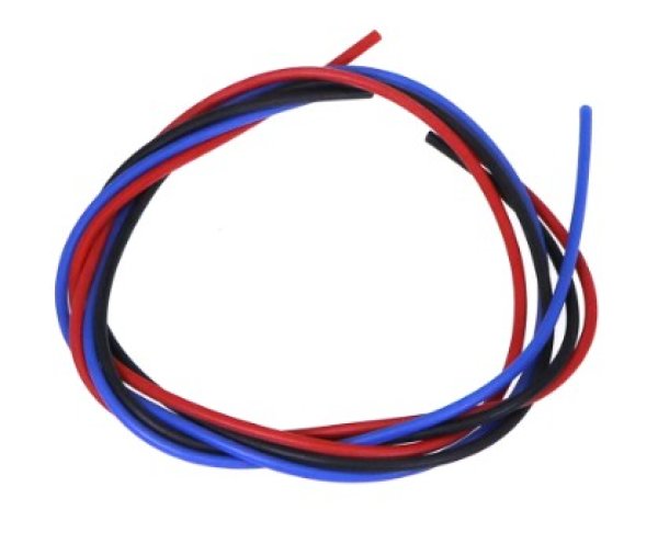 画像1: シリコン銀コードセット・20G［ゲ－ジ］(赤、黒、青 各40cm) 2566U (1)