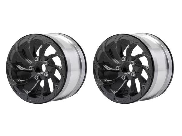 画像1: 1/10 RC 2.2インチ 41mm厚 メタルビードロックホイールリムハブ ブラック (1)