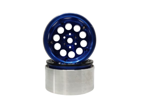 画像3: 1/10RC 2.2インチ メタルホイールリム ブルーxブラック (3)