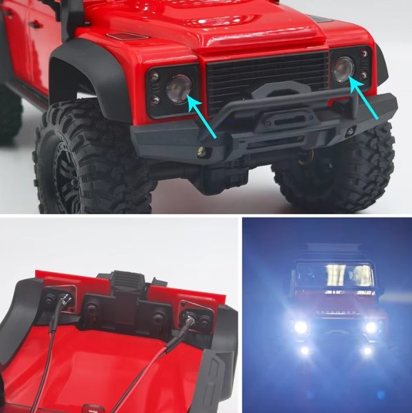 画像2: ヘッドライト&テールライトLEDライトキット TRX4M ブロンコ・ディフェンダー 1/18 RC (2)