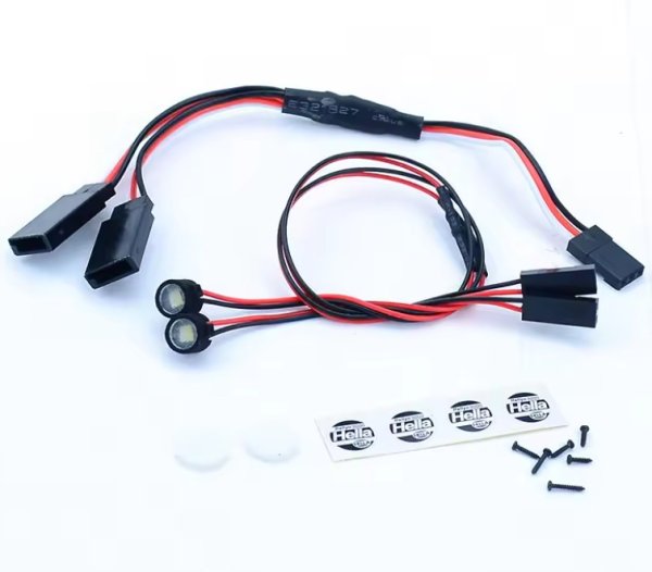 画像1: フロントフォグライト ユニバーサルラウンド プロジェクター,1/18 RC TRX4-M defender d90 d110 (1)