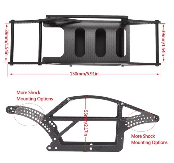 画像2: フルカーボンファイバーコンプシャーシ 1/18RC TRX-4M (2)