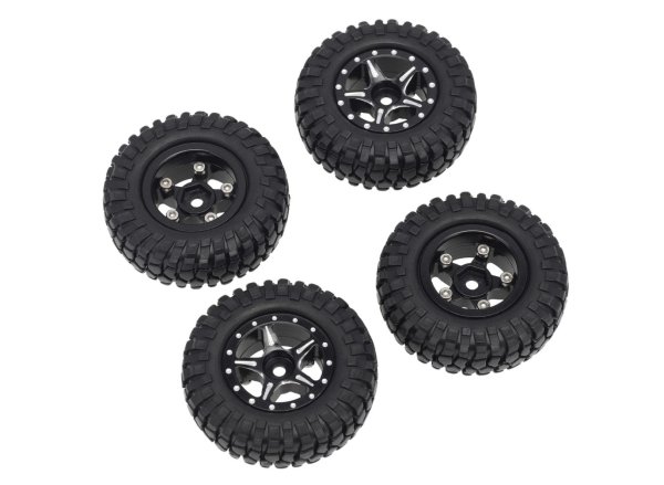 画像1: 1/24 RCクローラーカーリムタイヤセット アキシャルSCX24・90081用 (1)