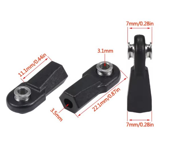 画像2: プラスチックロッドエンド 10pcs ストレート 1/10RC (2)