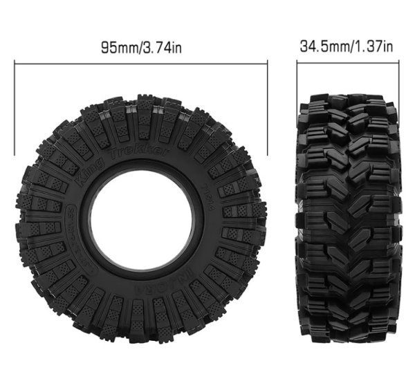 画像3: INJORA 1.55" 95*34.5mm キングトレッカーA/Tタイヤ(T1514)(2)  YQT-1514 (3)